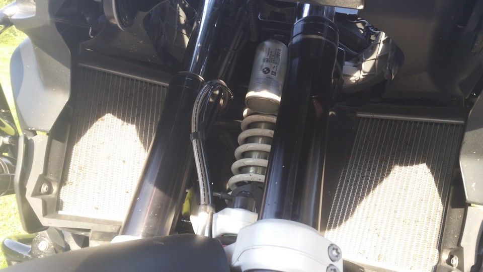 BMW 1200 GS Motorbike inspection radiators and suspension